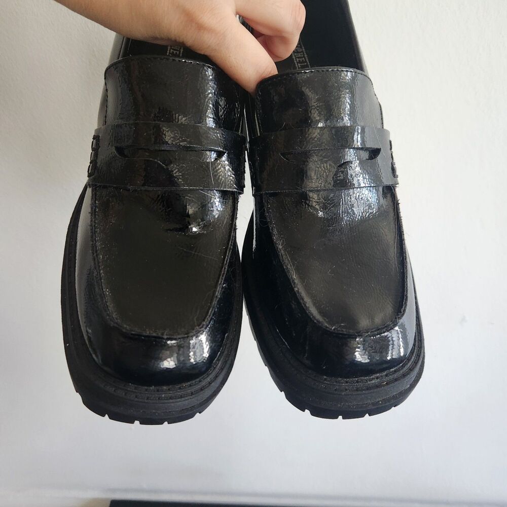 Seychelles Platform Loafers Black Slip On Chunky Lug Sole Dress Shoes Academia - Picture 2 of 6